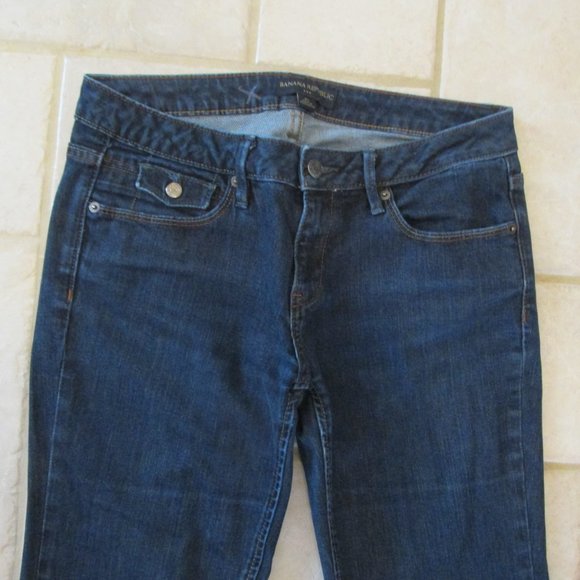 BANANA REPUBLIC WOMEN'S SIZE 4 S JEANS DARK BLUE DENIM MID RISE BOOT CUT - Picture 2 of 10